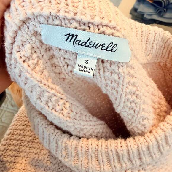 Madewell Bobble Pom Balloon Sleeve Knit Pullover Sweater in Pink - Size Small- 1 - Picture 6 of 7